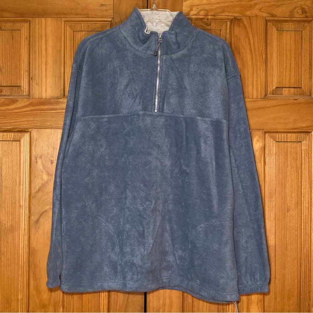 NWOT Starting Point Vintage 90s Fleece Pullover 1/4 Zip Blue Men's Size L Large